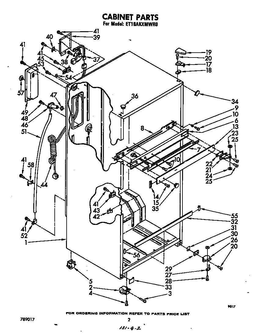 Whirlpool ET16AKXMWR0 cabinet diagram