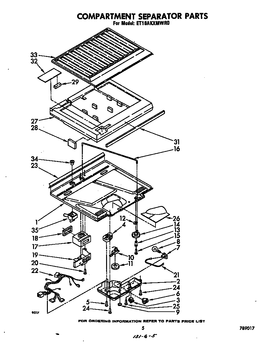 Whirlpool ET16AKXMWR0 compartment separator diagram