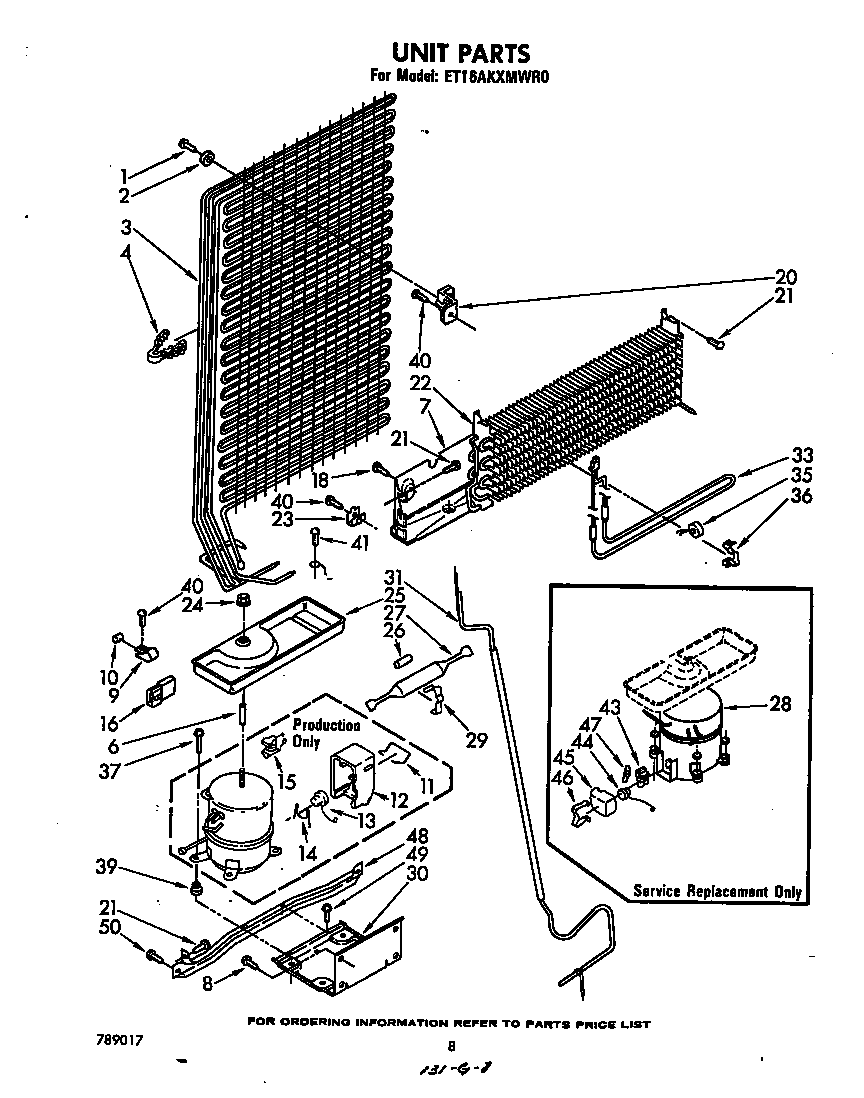 Whirlpool ET16AKXMWR0 unit diagram