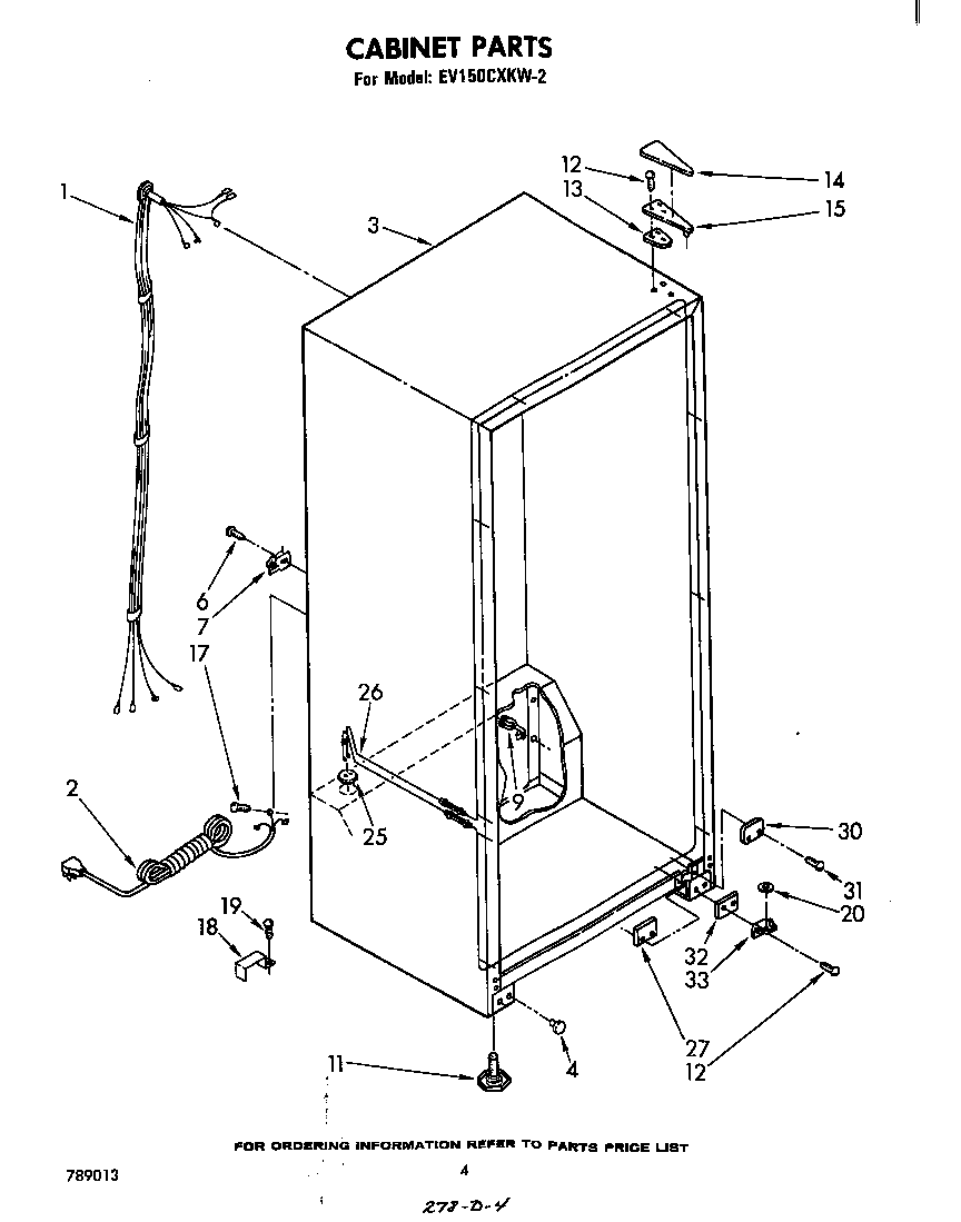 Whirlpool EV150CXKW2 cabinet diagram