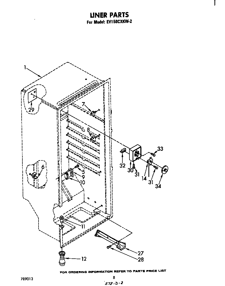 Whirlpool EV150CXKW2 liner diagram