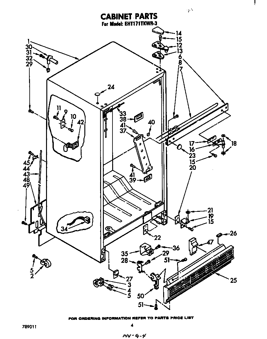 Whirlpool EHT171TKWR3 cabinet diagram