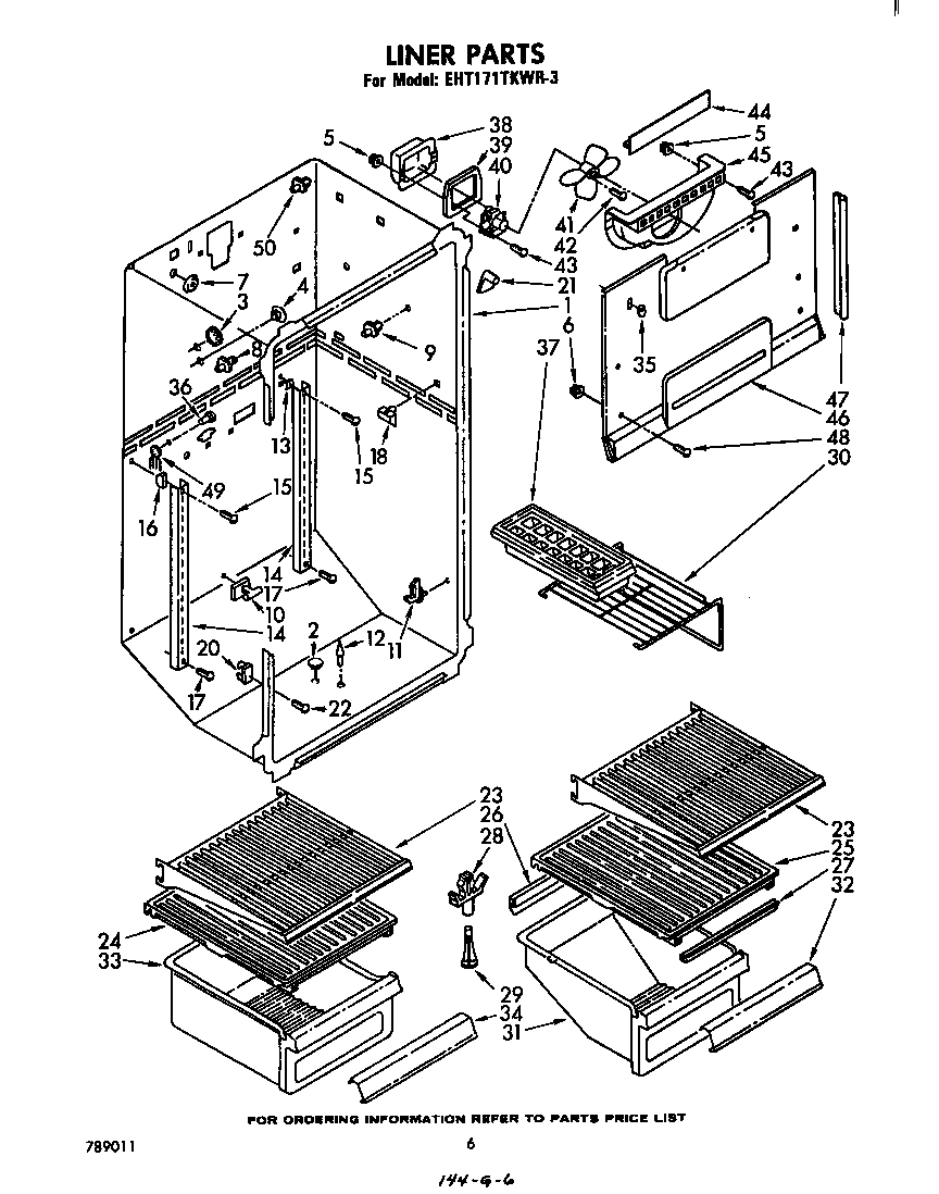 Whirlpool EHT171TKWR3 liner diagram