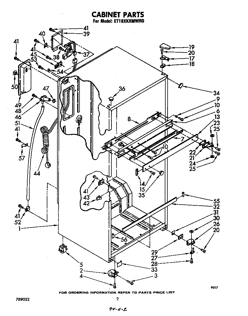Whirlpool ET18XKXMWR0 cabinet diagram