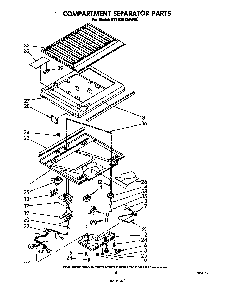 Whirlpool ET18XKXMWR0 compartment separator diagram