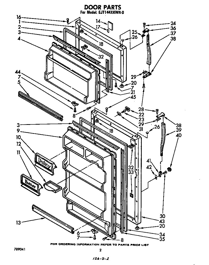 Whirlpool EJT144XKWR0 door diagram