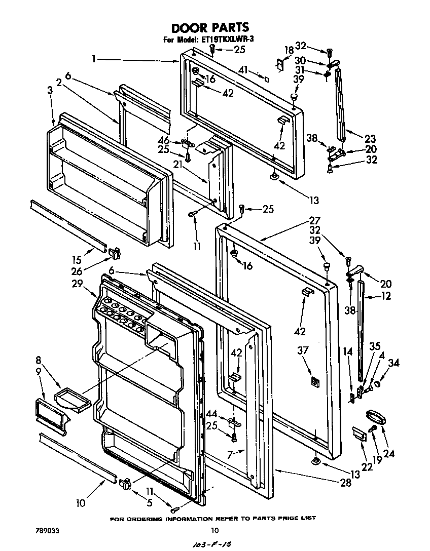 Whirlpool ET19TKXLWR3 door diagram