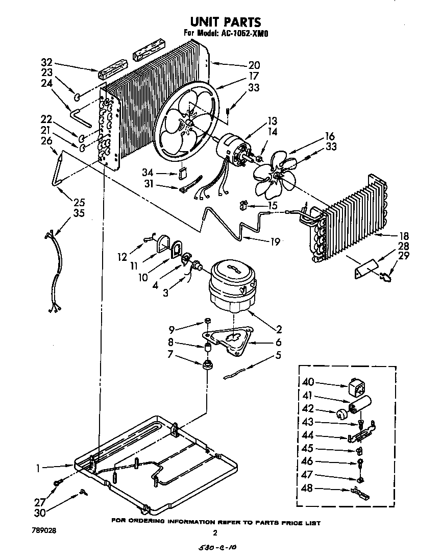 Whirlpool AC1052XM0 unit parts diagram