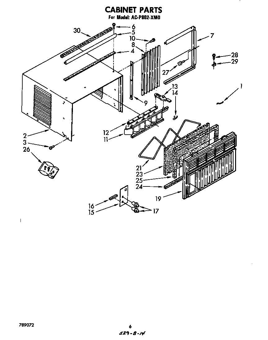 Whirlpool ACP802XM0 cabinet parts diagram