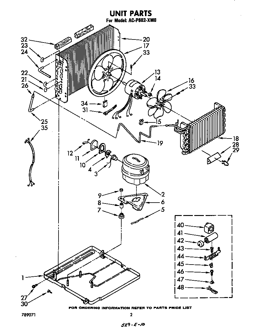 Whirlpool ACP602XM0 unit parts diagram
