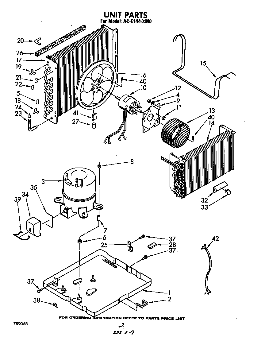 Whirlpool ACE144XM0 unit parts diagram