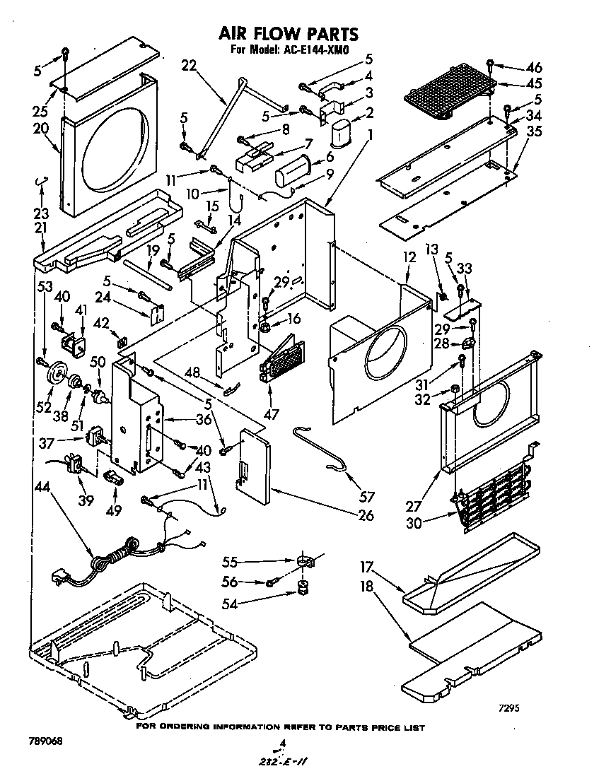 Whirlpool ACE144XM0 air flow parts diagram