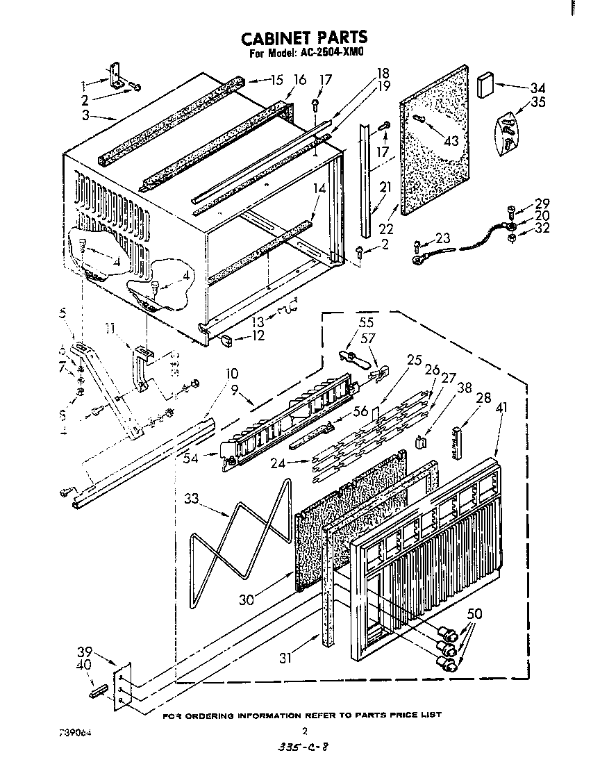 Whirlpool AC2504XM0 cabinet diagram
