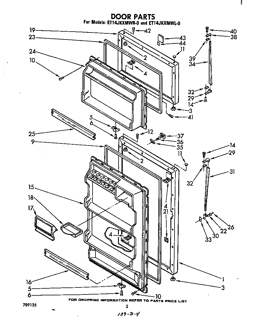 Whirlpool ET17JKXMWR0 door diagram