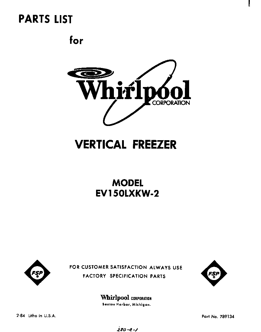 Whirlpool EV150LXKW2 front cover diagram