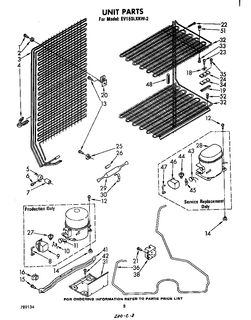 Whirlpool EV150LXKW2 unit diagram