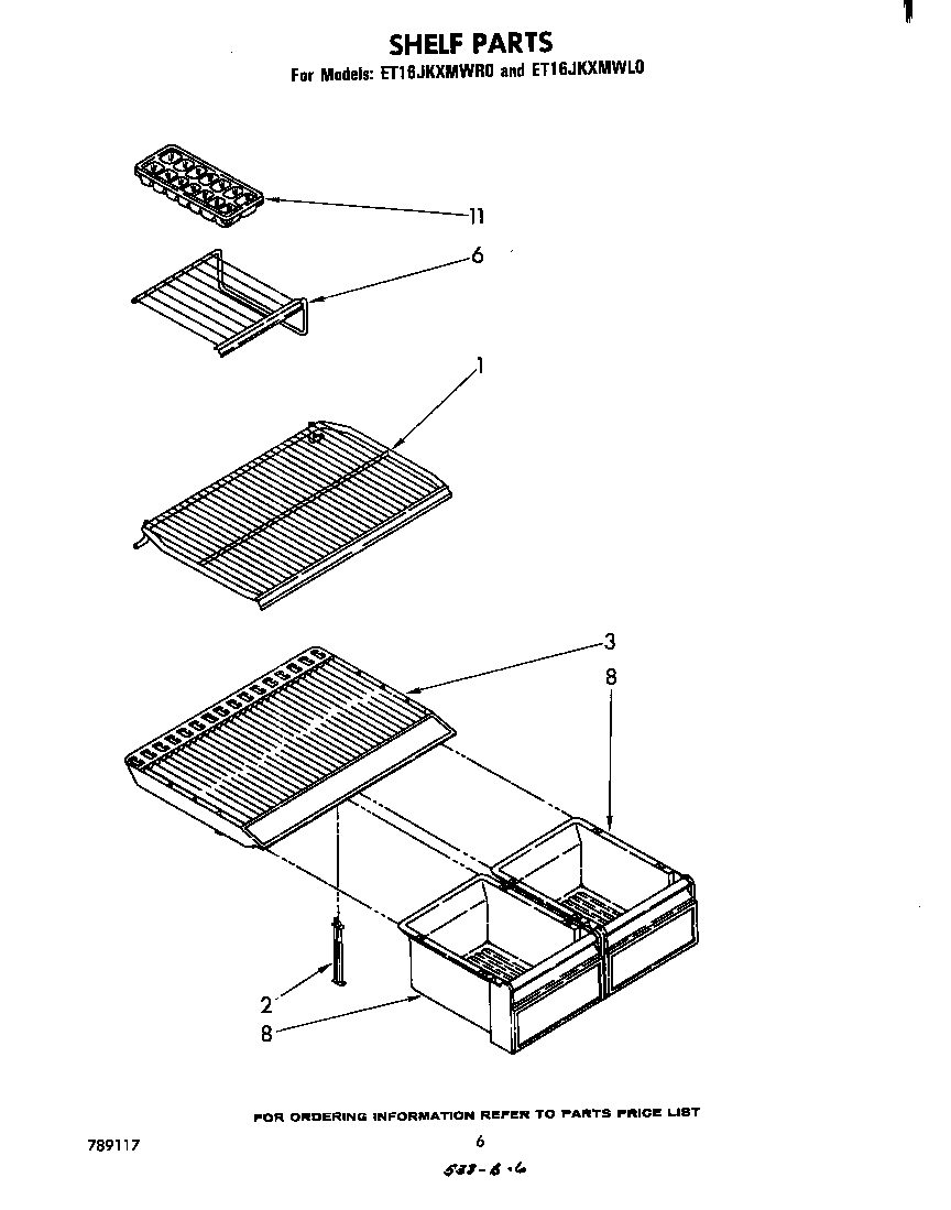 Whirlpool ET16JKXMWR0 shelf diagram