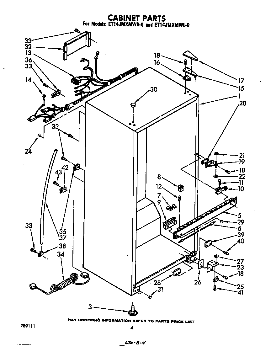 Whirlpool ET14JMXMWR0 cabinet diagram