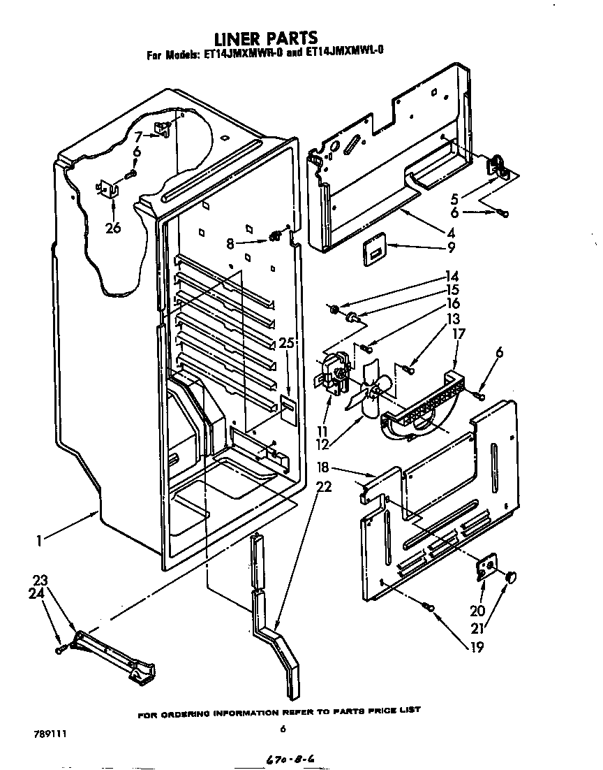 Whirlpool ET14JMXMWR0 liner diagram