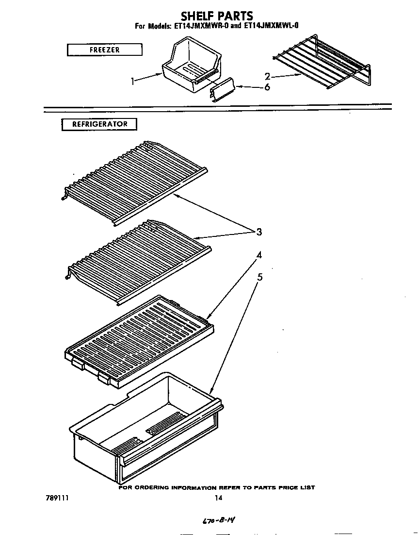 Whirlpool ET14JMXMWR0 shelf diagram