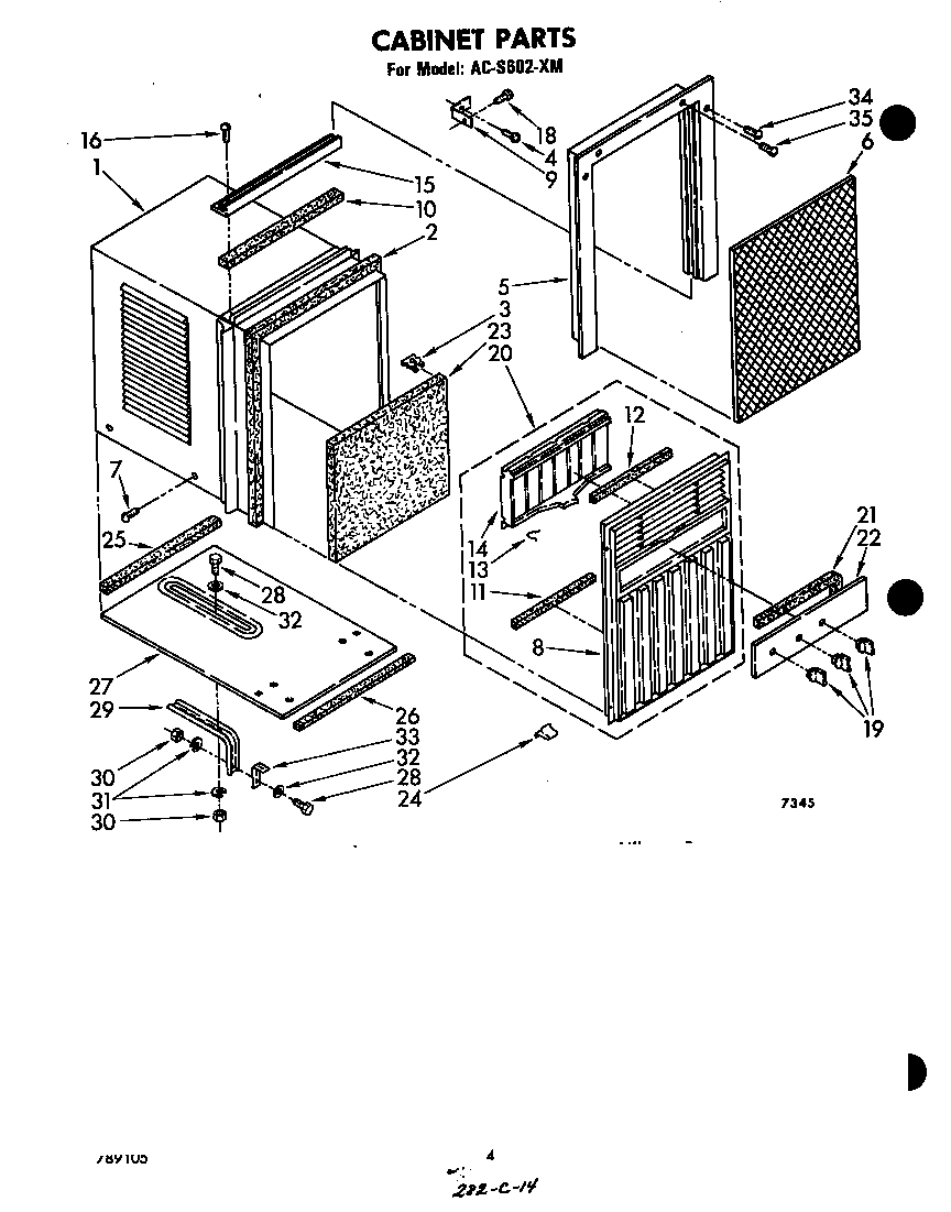 Whirlpool ACS602XM cabinet parts diagram