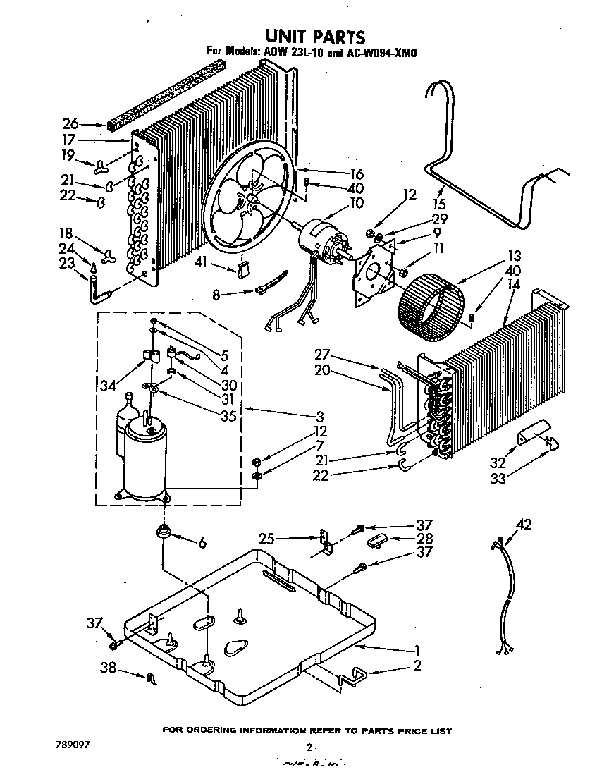 Whirlpool ACW094XM0 unit parts diagram