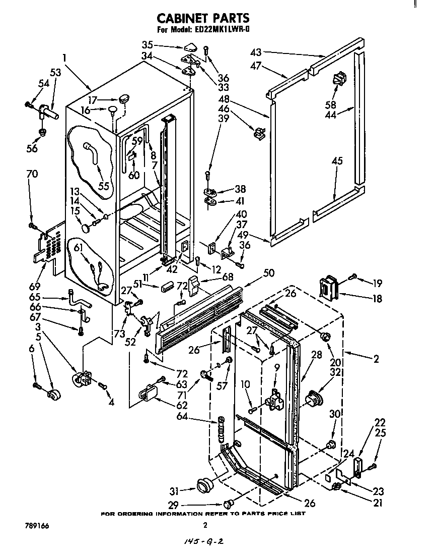 Whirlpool ED22MK1LWR0 cabinet diagram