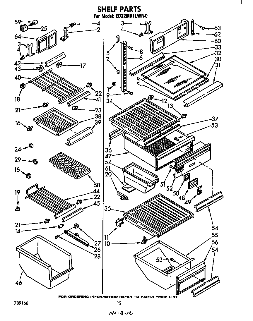 Whirlpool ED22MK1LWR0 shelf diagram