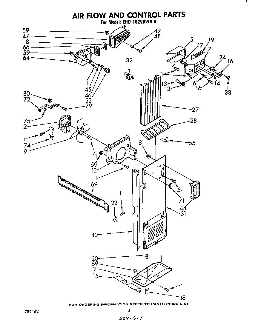 Whirlpool EHD192VKWR0 air flow and control diagram
