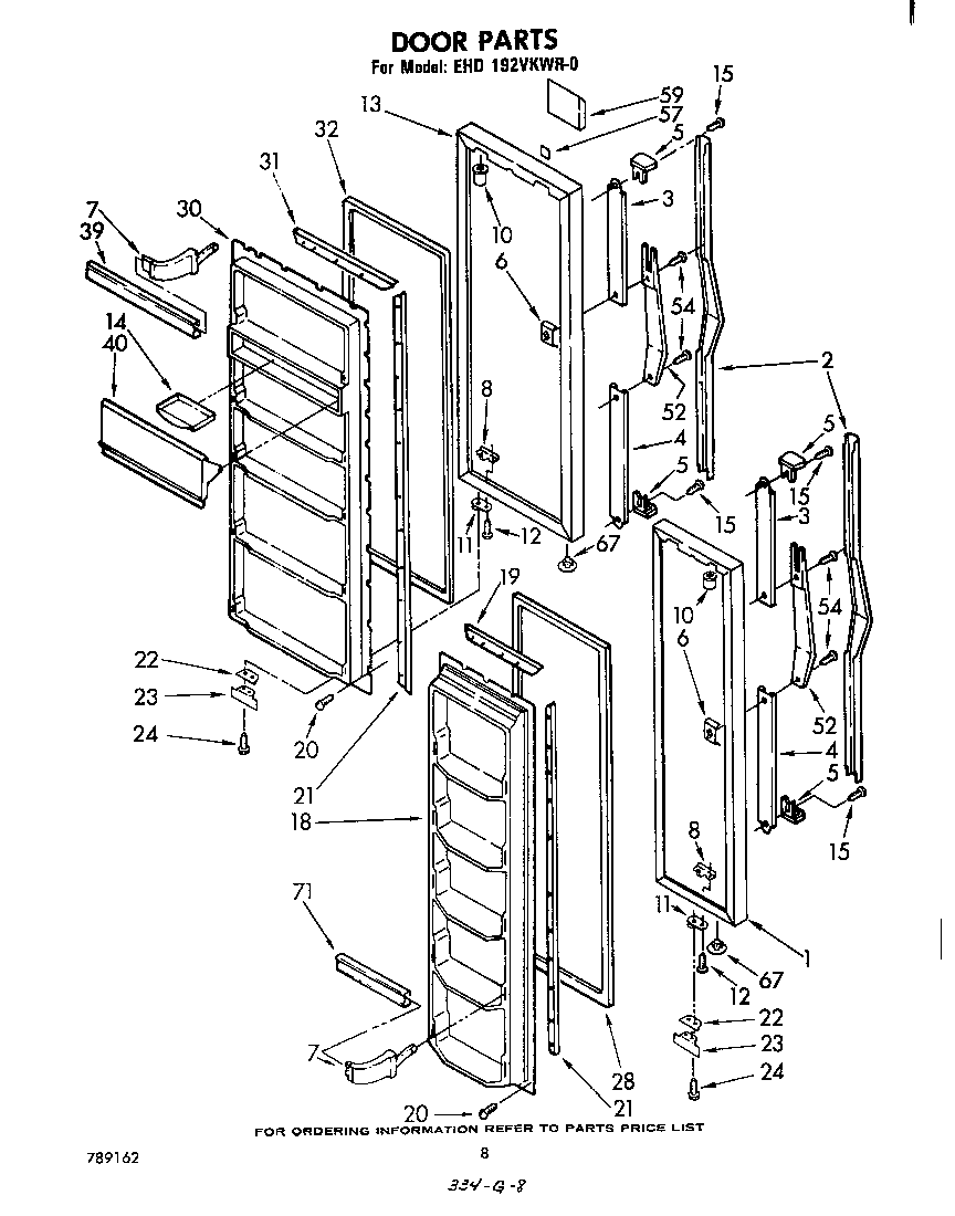 Whirlpool EHD192VKWR0 door diagram