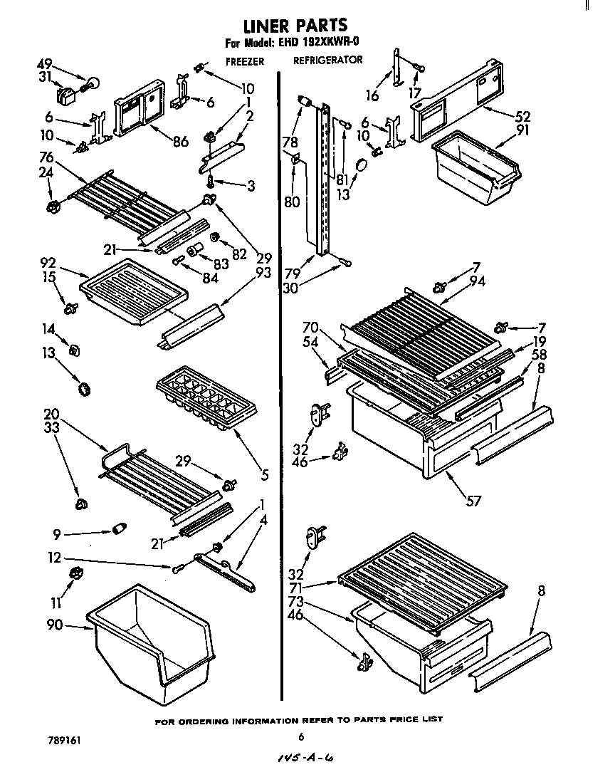 Whirlpool EHD192XKWR0 liner diagram