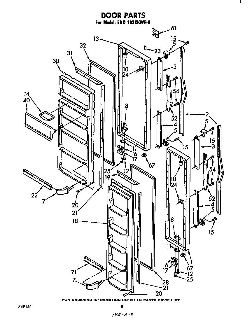 Whirlpool EHD192XKWR0 door diagram