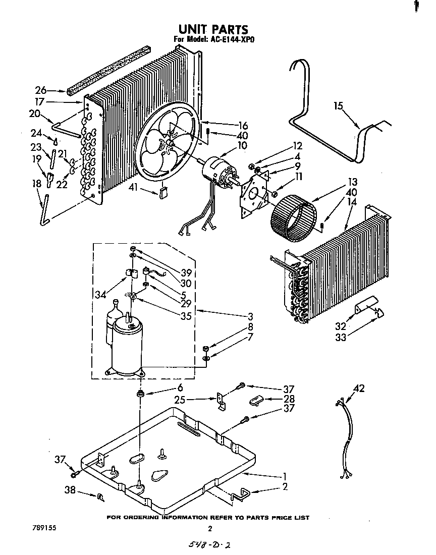 Whirlpool ACE144XP0 unit parts diagram