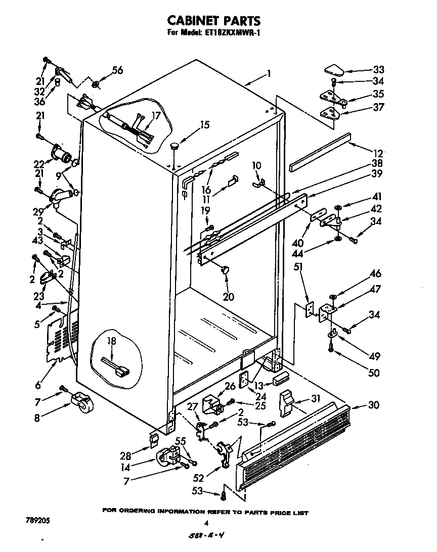 Whirlpool ET18ZKXMWR1 cabinet diagram