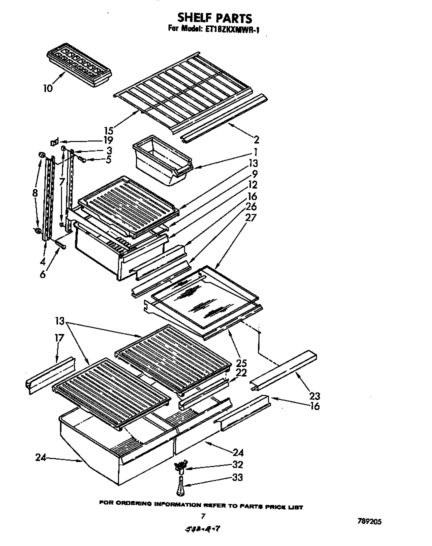 Whirlpool ET18ZKXMWR1 shelf diagram