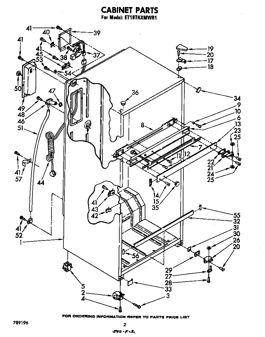 Whirlpool ET18TKXMWR1 cabinet diagram