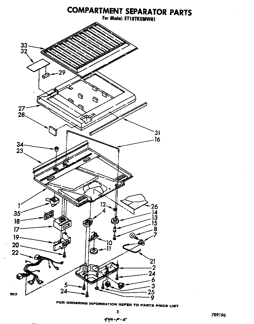 Whirlpool ET18TKXMWR1 compartment separator diagram