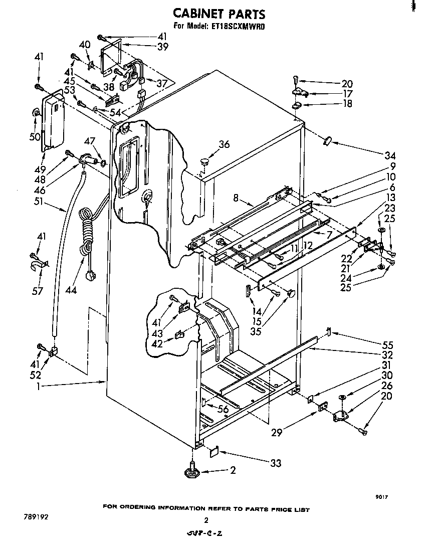 Whirlpool ET18SCXMWR0 cabinet diagram