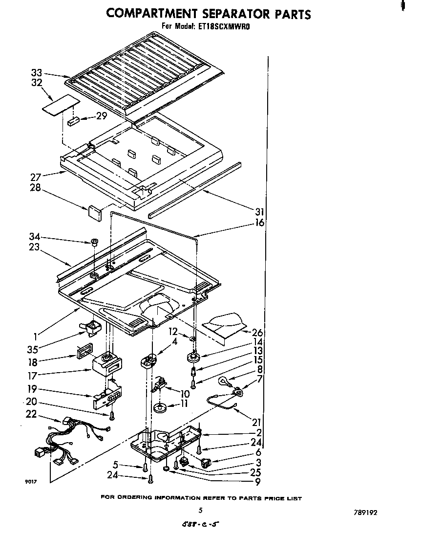 Whirlpool ET18SCXMWR0 compartment separator diagram