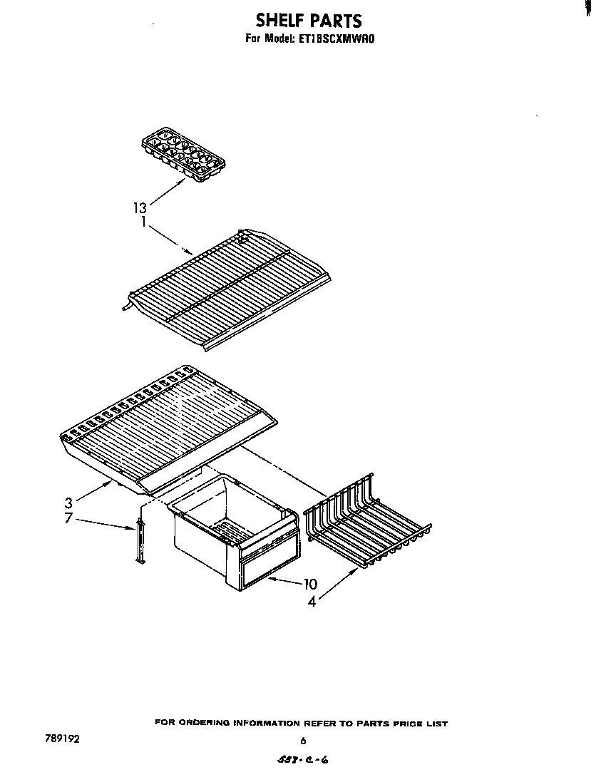 Whirlpool ET18SCXMWR0 shelf diagram