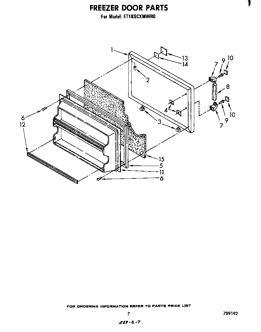 Whirlpool ET18SCXMWR0 freezer door diagram