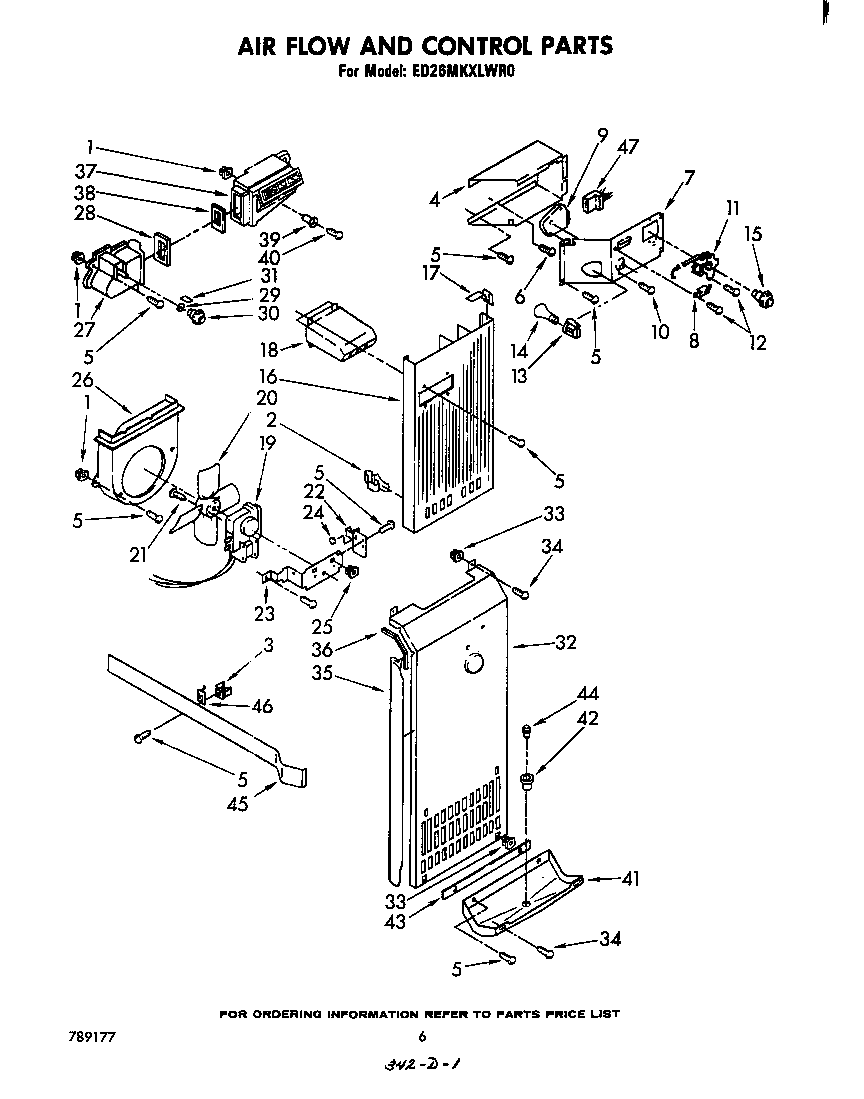 Whirlpool ED26MKXLWR0 air flow and control diagram