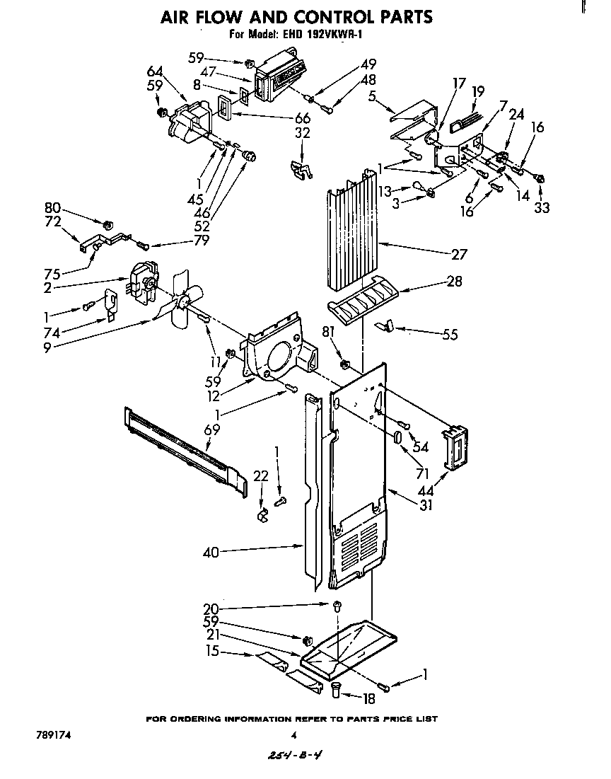 Whirlpool EHD192VKWR1 air flow and control diagram
