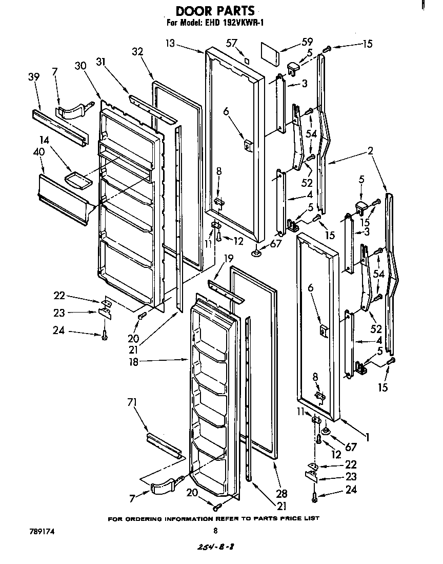 Whirlpool EHD192VKWR1 door diagram