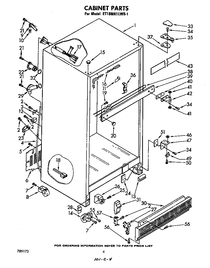 Whirlpool ET18MK1LWR1 cabinet diagram