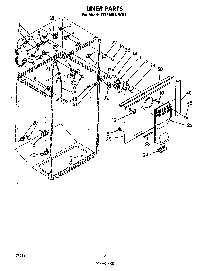 Whirlpool ET18MK1LWR1 liner diagram