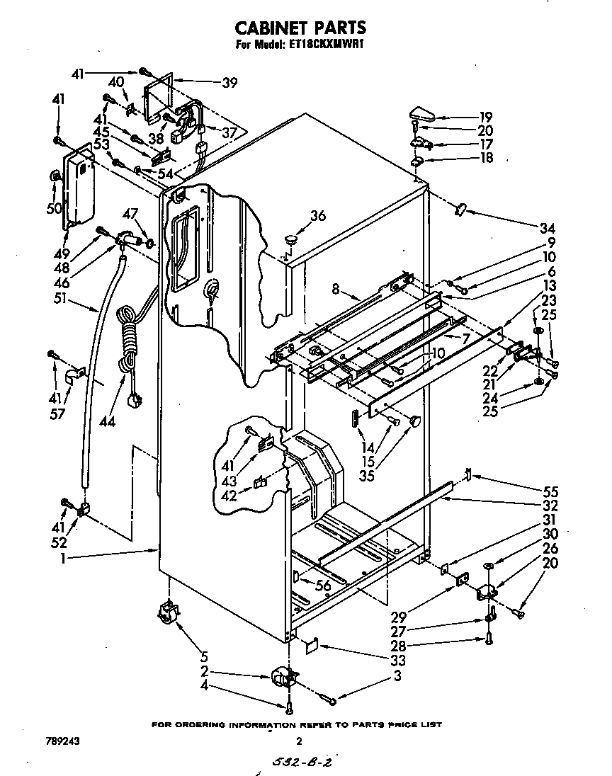 Whirlpool ET18CKXMWR1 cabinet diagram