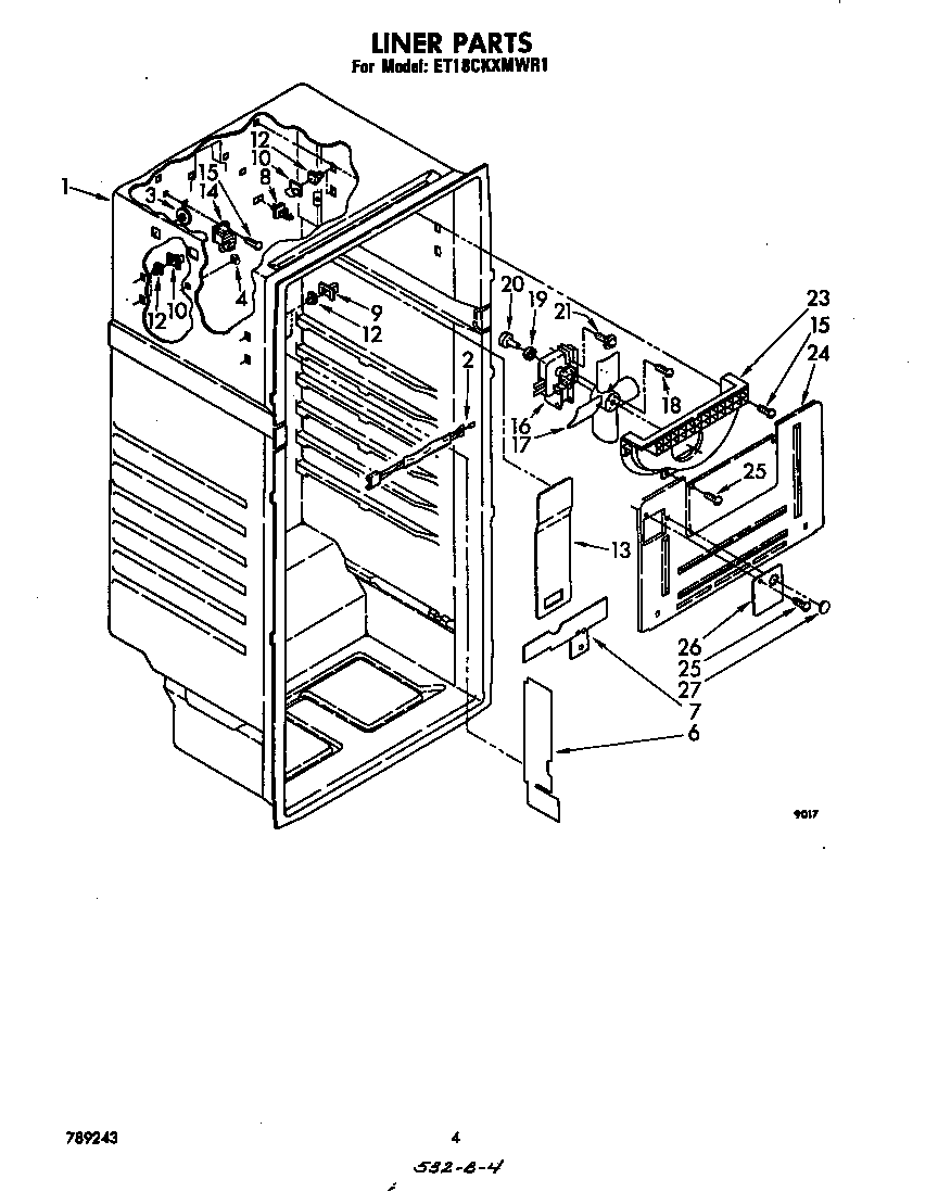 Whirlpool ET18CKXMWR1 liner diagram