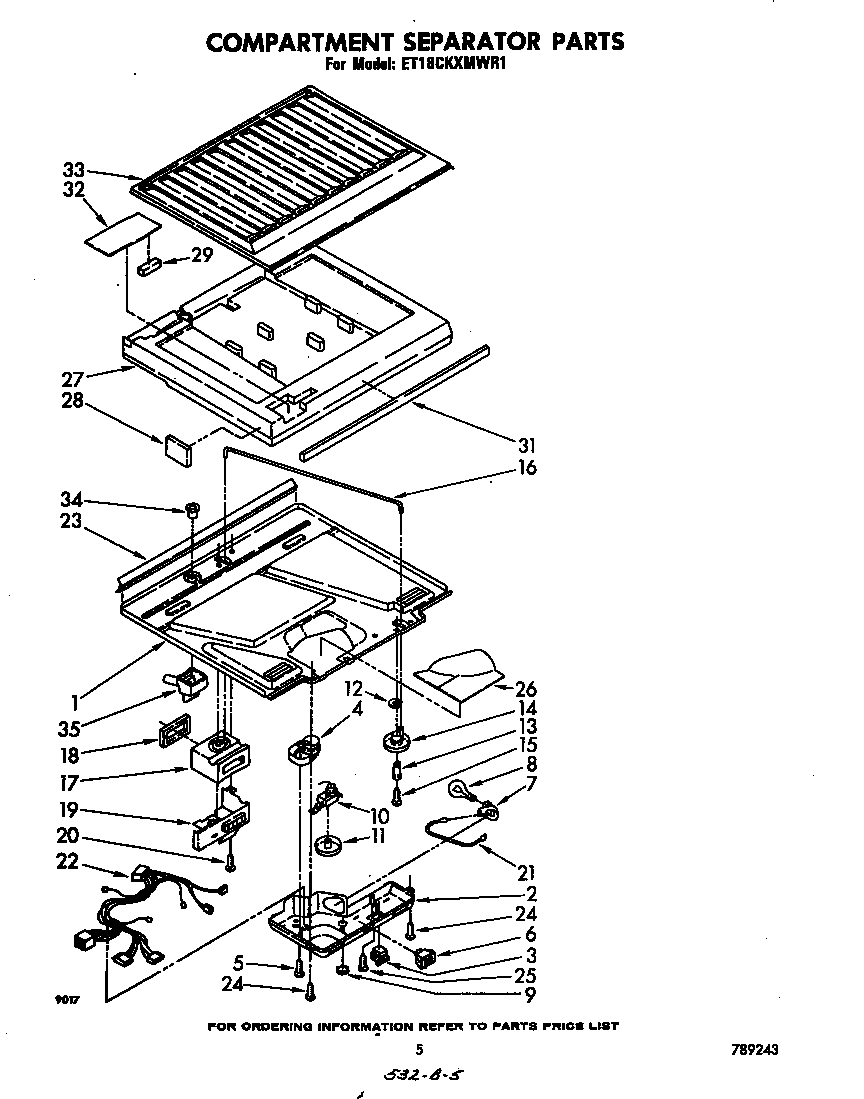Whirlpool ET18CKXMWR1 compartment separator diagram