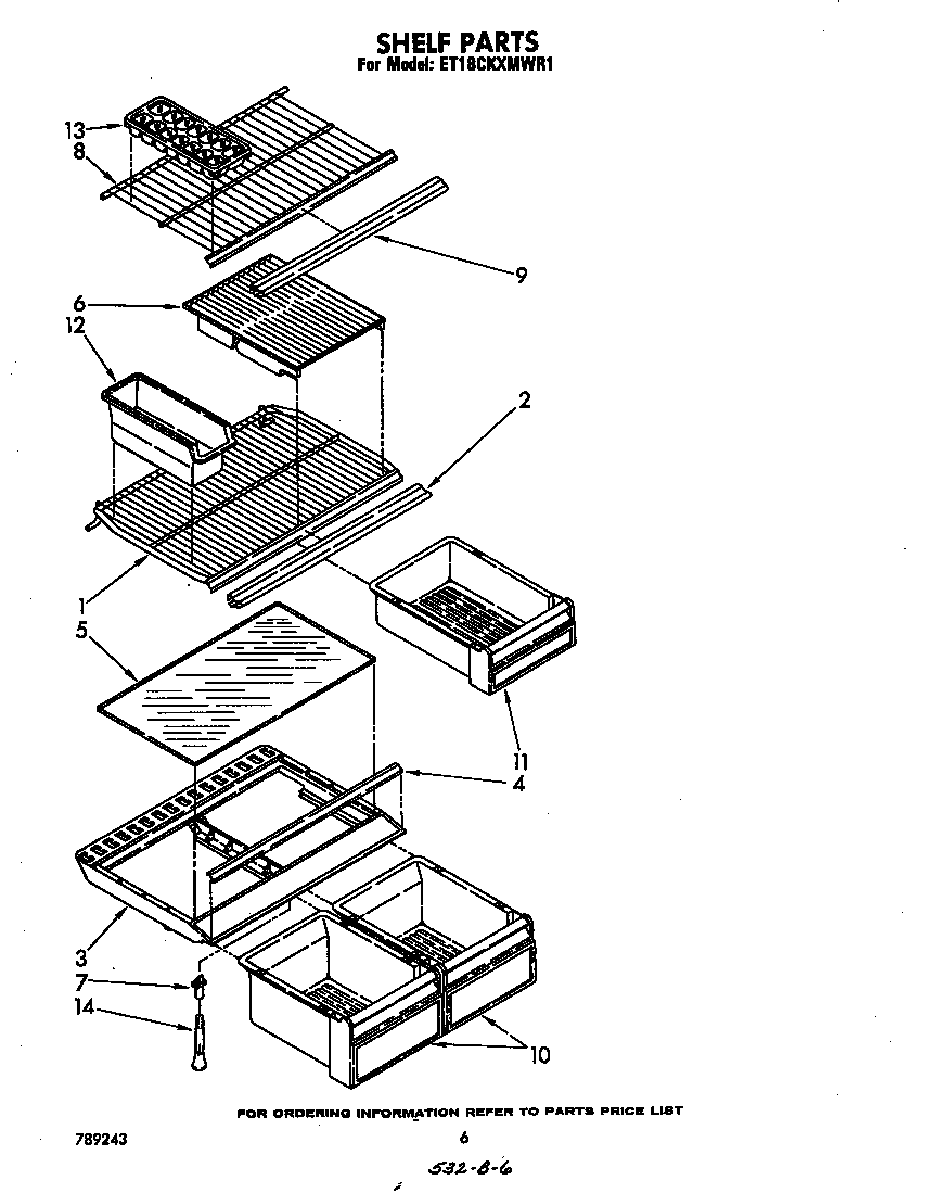 Whirlpool ET18CKXMWR1 shelf diagram